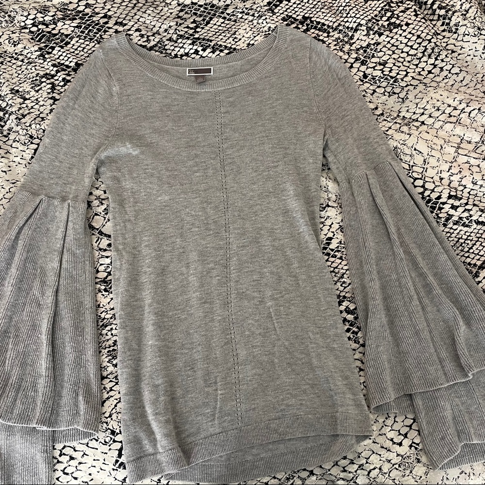 Bell sleeve grey sweater Nordstrom